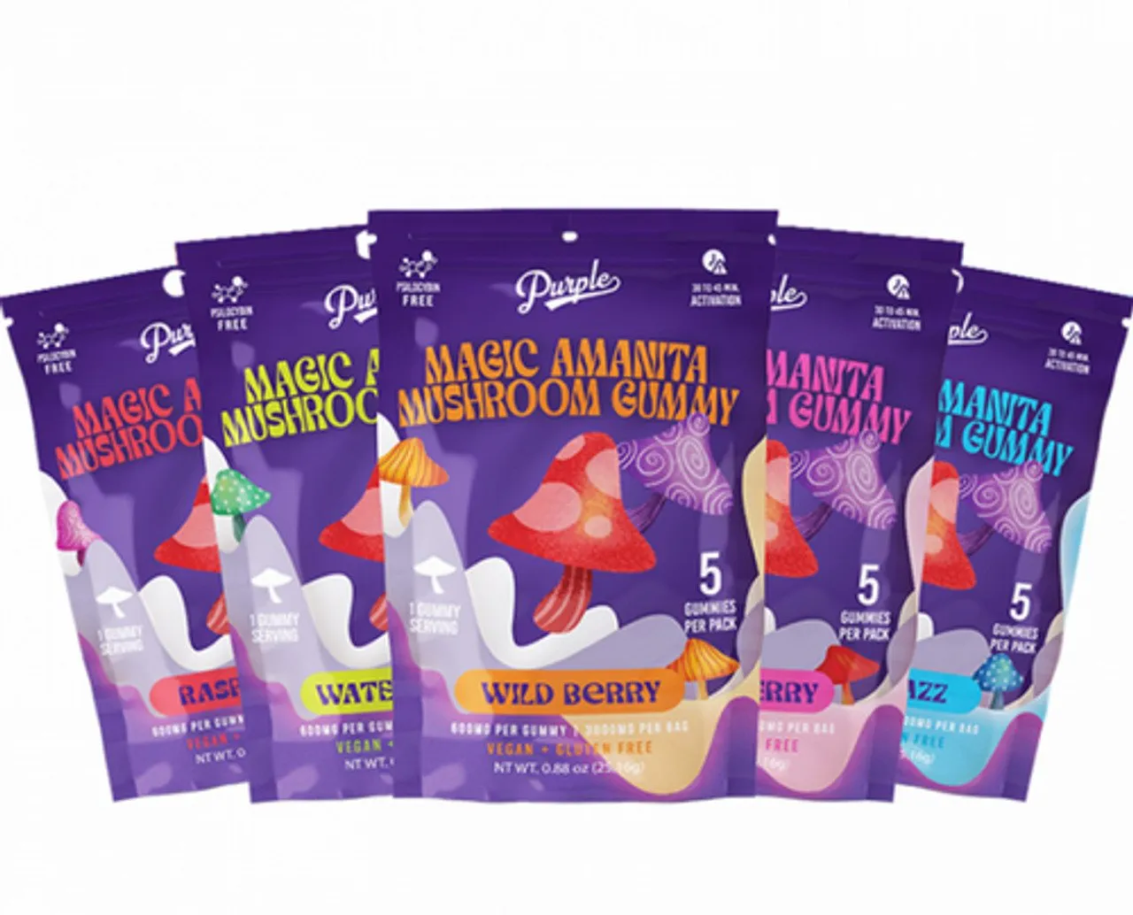 Purple Amanita Mushroom Gummies, purple magic amanita mushroom gummy